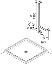 Type 240 - 32mm Stainless Steel Shower Grab Rail - Left Hand
