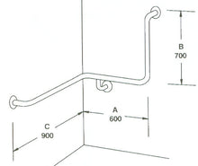 Type 249 - 32mm Stainless Steel Shower Grab Rail - Left Hand