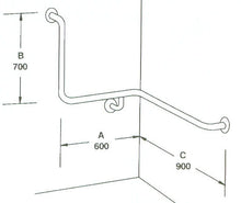 Type 248 - 32mm Stainless Steel Shower Grab Rail - Left Hand