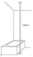 Type 222 - 32mm Stainless Steel Floor to Ceiling Pole - Concealed Fixing