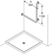 Type 244 - 32mm Stainless Steel Shower Grab Rail - Left Hand