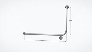Type 86BR - 32mm 90 Deg WC Stainless Steel Bariatric Grab Rail Clean Seal - Left Hand