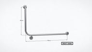 Type 87 - 32mm 90 Deg WC Stainless Steel Grab Rail - Right Hand