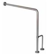Type 113 - 32mm WC Stainless Steel Grab Rail with Rotaing Adjustable Leg