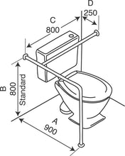 Type 116 - 32mm WC Stainless Steel Grab Rail - Right Hand