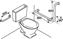 Type 136 - 32mm 90 Deg Combination WC Stainless Steel Grab Rail Set - Left Hand