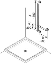 Type 241 - 32mm Stainless Steel Shower Grab Rail - Right Hand