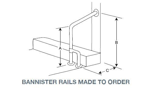 Type 301 and 302 - 38mm Stainless Steel Bannister Rail - Click for more information