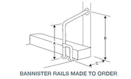 Type 301 and 302 - 38mm Stainless Steel Bannister Rail - Click for more information