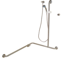 Type 256 & 257 - 32mm Stainless Steel Shower Grab Rail Concealed Fixing incl. M4 MF Hand Shower Kit & 391 Hand Shower Bracket