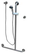 Type 258/M3MF & 259/M3MF - 32mm Stainless Steel Shower Grab Rail Concealed Fixing incl. M3 MF Hand Shower Kit & 391 Hand Shower Bracket