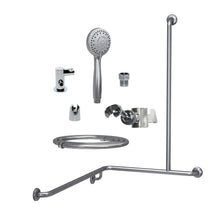 Type 256 & 257 - 32mm Stainless Steel Shower Grab Rail Concealed Fixing incl. M4 MF Hand Shower Kit & 391 Hand Shower Bracket