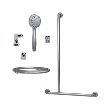 Type 259/M4MF & 258/M4MF - 32mm Stainless Steel Shower Grab Rail Concealed Fixing incl. M4 MF Hand Shower Kit & 391 Hand Shower Bracket