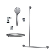 Type 258/M4MF & 259/M4MF - 32mm Stainless Steel Shower Grab Rail Concealed Fixing incl. M4 MF Hand Shower Kit & 391 Hand Shower Bracket