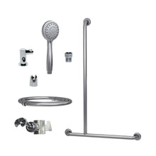 Type 259/M4MF & 258/M4MF - 32mm Stainless Steel Shower Grab Rail Concealed Fixing incl. M4 MF Hand Shower Kit & 391 Hand Shower Bracket