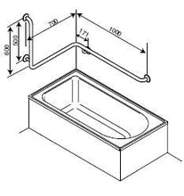 B22  - Corner Mounted Bath Assisted Grab Rail - Concealed Flanges