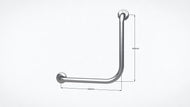 Type 145MP - 32mm 90 Deg Reversible Ambulant WC Mirror Polished SS Grab Rail 450x450mm - (Single)