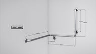 B22  - Corner Mounted Bath Assisted Grab Rail - Concealed Flanges