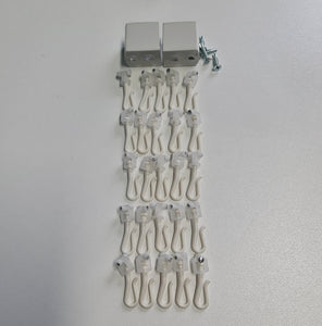 AltrackTF-Kit Grey - Wall Bracket kit - 25 x Shower Curtain Hooks and 4 pack screw, 2 Track End Brackets - P/Coated Grey