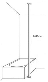Type 222 - 32mm Stainless Steel Floor to Ceiling Pole - Concealed Fixing