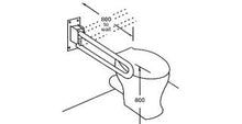 Type 550 - 32mm Fold Up, Lock Up Wall Mounted Stainless Steel Grab Rail