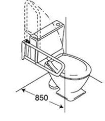 Type 551 - 32mm Satin Stainless Steel Fold Up Wall Mounted Grab Rail