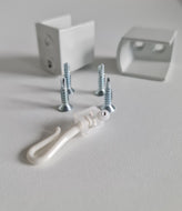 AltrackTF-Kit White - Wall Bracket kit - 25 x Shower Curtain Hooks and 4 pack screw, 2 Track End Brackets - P/Coated White