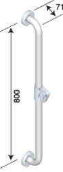 BEC-00 - Straight Grab Rail with EasySlide™,CleanSeal™  Flange & Handle