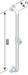 BEC-00 - Straight Grab Rail with EasySlide™,CleanSeal™  Flange & Handle