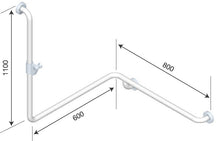 BEC-33 Angled Shower Grab Rail with EasySlide™,CleanSeal™ Flange & Handle