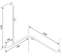 BEC-34 Angled Shower Grab Rail with EasySlide™,CleanSeal™ Flange & Handle