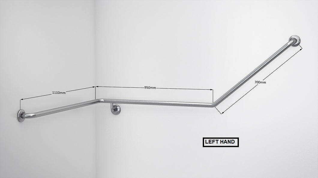 Type 100 - 32mm WC Stainless Steel Grab Rail - Left Hand