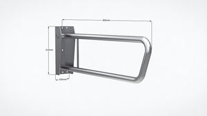 Type 551 - 32mm Satin Stainless Steel Fold Up Wall Mounted Grab Rail