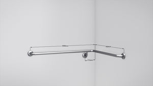 Type 261 - 32mm Satin Stainless Shower Grab Rail - Right Hand