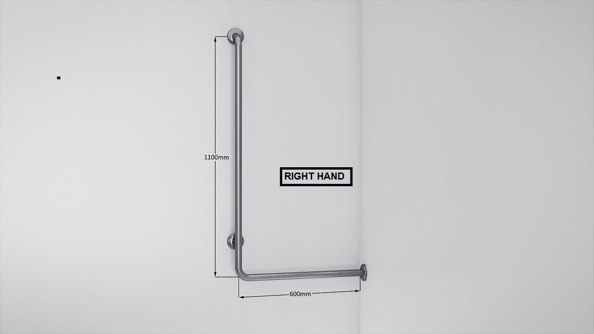 Type 245 - 32mm Stainless Steel Shower Grab Rail - Right Hand – Hand ...