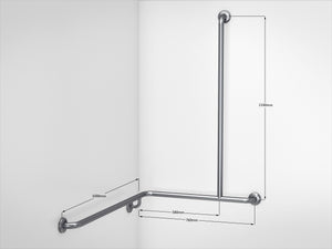 Type 256 & 257 - 38mm Stainless Steel Shower Grab Rail Concealed Fixing