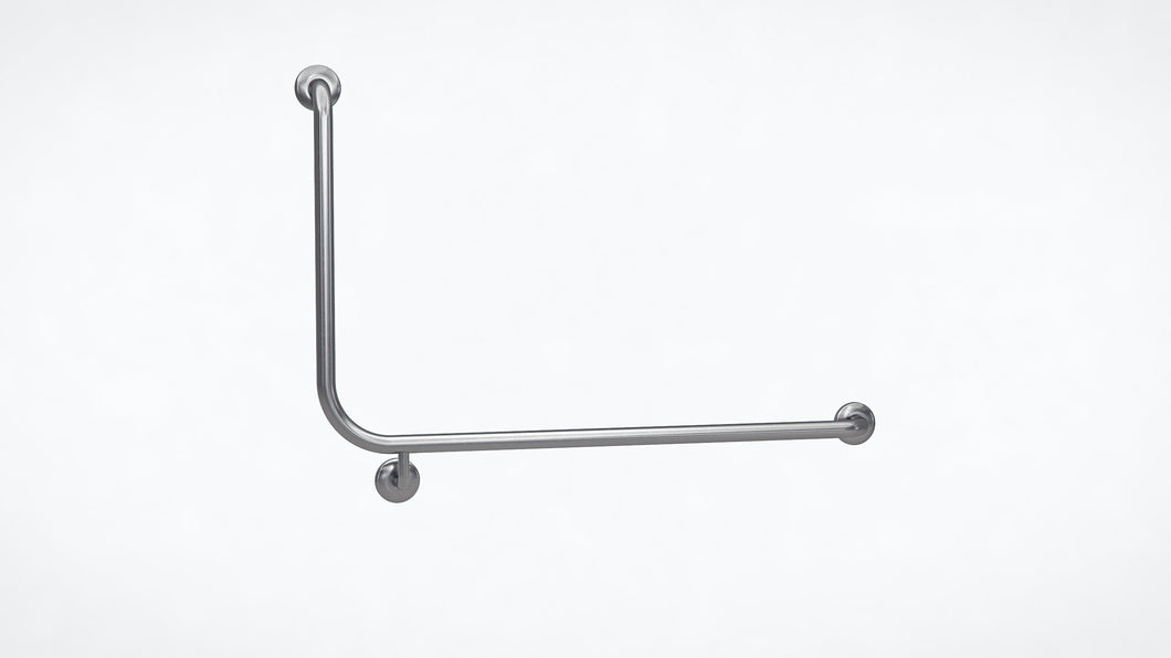 Type 87BR - 32mm 90 Deg WC Stainless Steel Bariatric Grab Rail Clean Seal - Right Hand