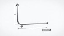 Type 87 - 32mm 90 Deg WC Stainless Steel Grab Rail - Right Hand