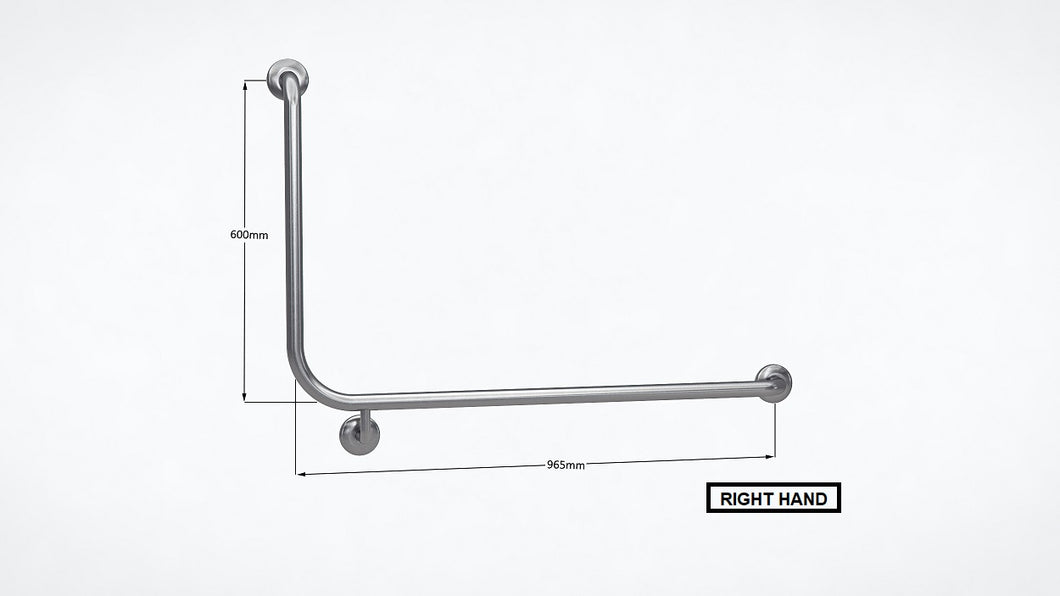 Type 87 - 32mm 90 Deg WC Stainless Steel Grab Rail - Right Hand