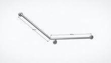 Type 83BR - 32mm 40 Deg WC Stainless Steel  Bariatric Grab Rail Clean Seal - Right Hand