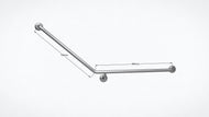 Type 83BR - 32mm 40 Deg WC Stainless Steel  Bariatric Grab Rail Clean Seal - Right Hand