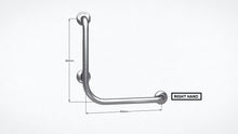 Type 107 - 32mm 90 Deg WC Stainless Steel Grab Rail - Right Hand