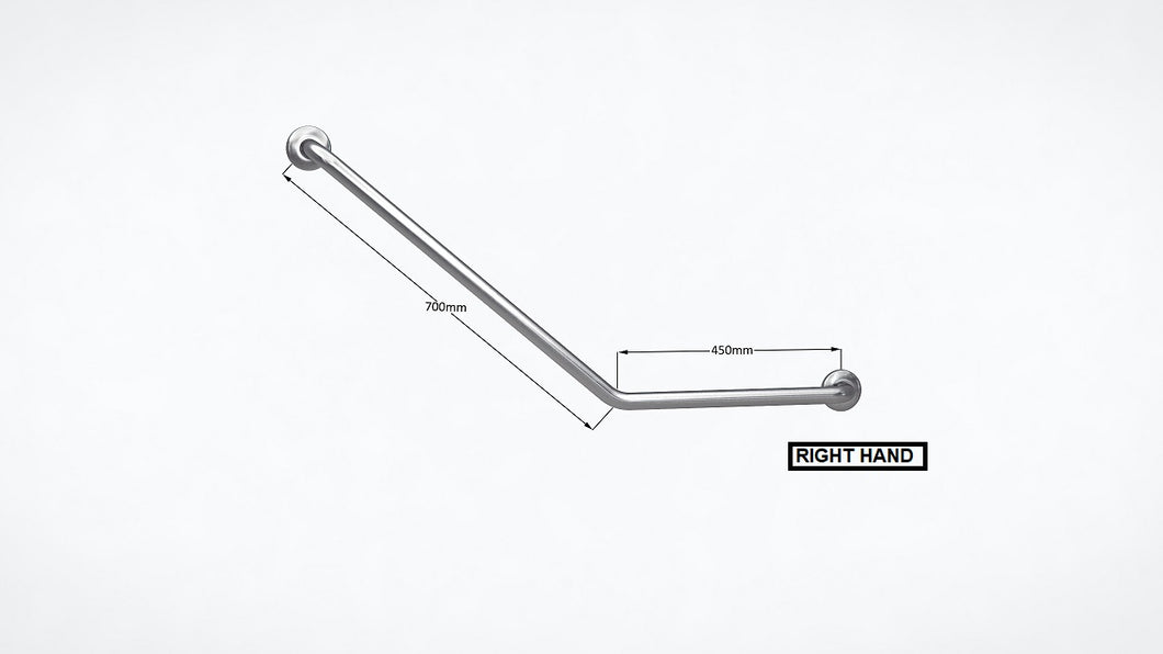 Type 109 -32mm 40 Deg WC Stainless Steel Grab Rail - Right Hand