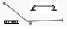 Type 135 - 32mm 40 Deg Combination WC Back Wall Fix Stainless Steel Grab Rail Set - Right Hand