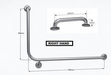 Type 137 - 32mm 90 Deg Combination WC Stainless Steel Grab Rail Set - Right Hand