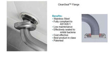 BCBR -32mm Bariatric Stainless Steel Straight Grab Rail with Clean Seal Flange - Rated to 200kg