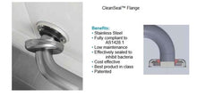 BCBR -32mm Bariatric Stainless Steel Straight Grab Rail with Clean Seal Flange - Rated to 300kg