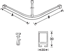 A1212 - Standard L-Shaped Shower Curtain Track  - 1200 x 1200