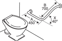 Type 108 - 32mm 40 Deg WC Stainless Steel Grab Rail - Left Hand