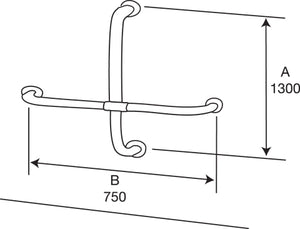 Type 254 - 32mm Stainless Steel Shower Grab Rail - Sliding Vertical